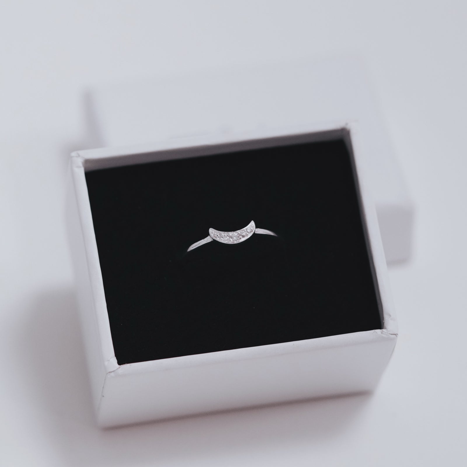 INEL ARGINT 925 ZIRCONIA CRYSTAL MOON rings semiluna