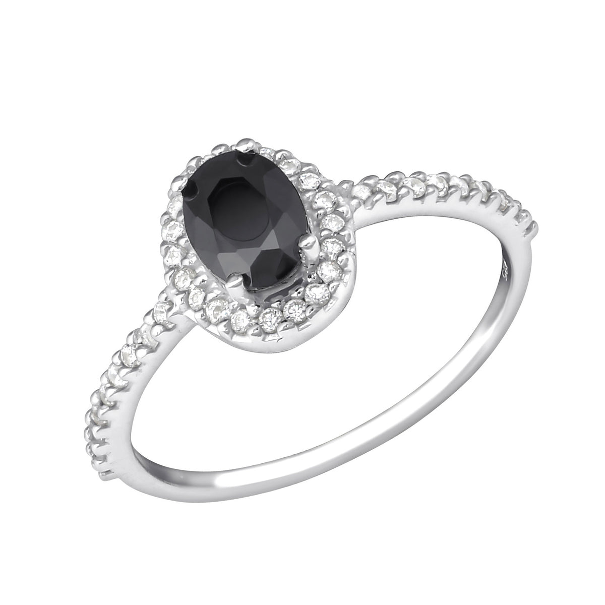 Inel elegant din argint 925 cu piatră neagră zirconia – bijuterie sofisticată Maison La Stéphanie, perfectă ca dar pentru femeia modernă și rafinată.