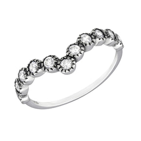 Inel Diademe din argint 925 cu zirconii cristal – bijuterie elegantă, clasică, perfectă pentru orice ocazie. Maison La Stéphanie.