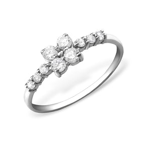 Inel Flower of the Moon argint 925 cu zirconii – bijuterie elegantă, strălucire delicată, design floral sofisticat, Maison La Stéphanie.