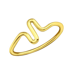 Inel JADA din argint 925 placat cu aur 14K – bijuterie minimalistă cu design fluid și elegant, perfectă pentru un look modern și rafinat.