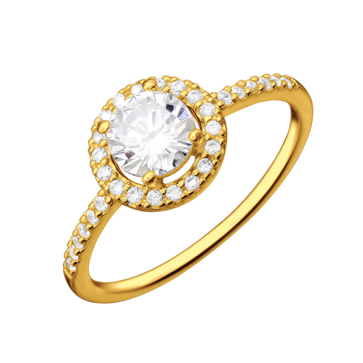 Inel elegant din argint 925 placat cu aur 18K, cu piatră zirconiu strălucitoare. Bijuterie sofisticată Maison La Stéphanie – cadoul ideal pentru iubită, soție sau o ocazie specială.