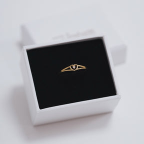 Inel My Heart din argint 925 placat cu aur 14K – inel fin cu inimă și zirconiu, bijuterie elegantă, perfectă pentru purtare zilnică sau cadou romantic.
