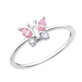 Inel fluture din argint 925 cu pietre zirconia roz – bijuterie elegantă Maison La Stéphanie, perfectă pentru femei delicate, cadou ideal pentru iubită sau fiică.
 