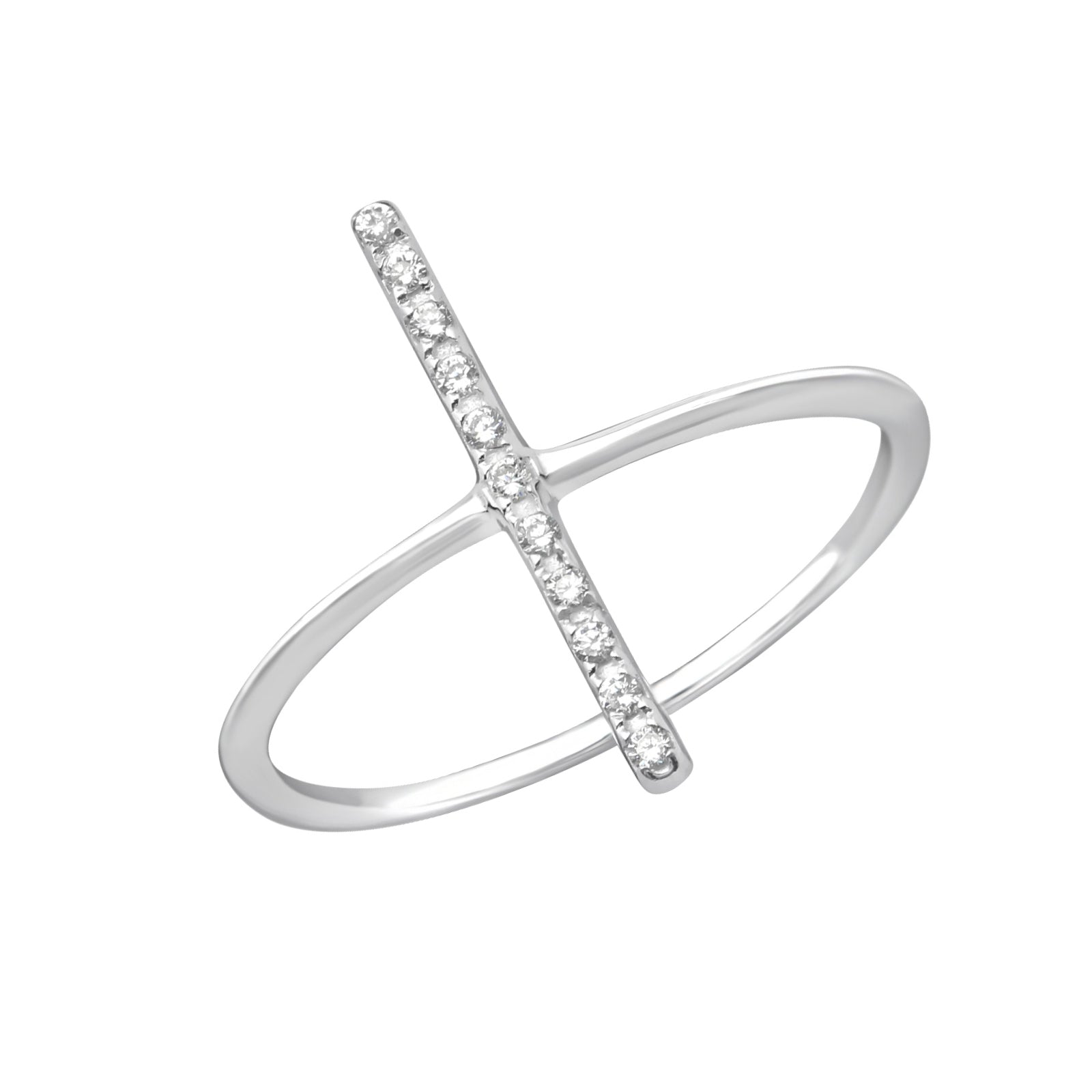 Inel Pure and Lost din argint 925 cu 11 zirconii cristal – bijuterie minimalistă și elegantă, semnată Maison La Stéphanie.