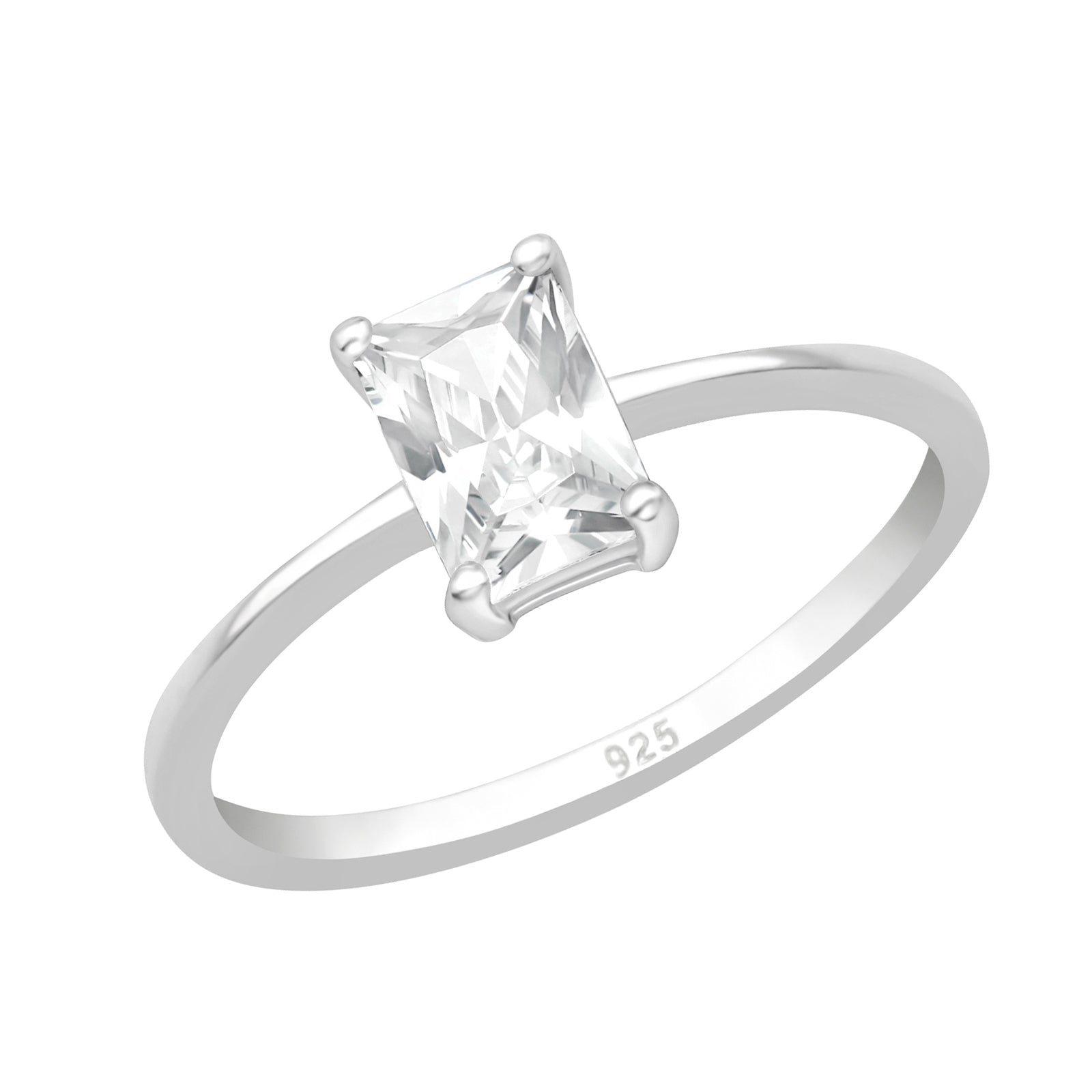 Inel elegant din argint 925 cu piatră zirconia dreptunghiulară – bijuterie minimalistă Maison La Stéphanie, perfectă pentru femei moderne, potrivită pentru cadouri sau purtare zilnică.