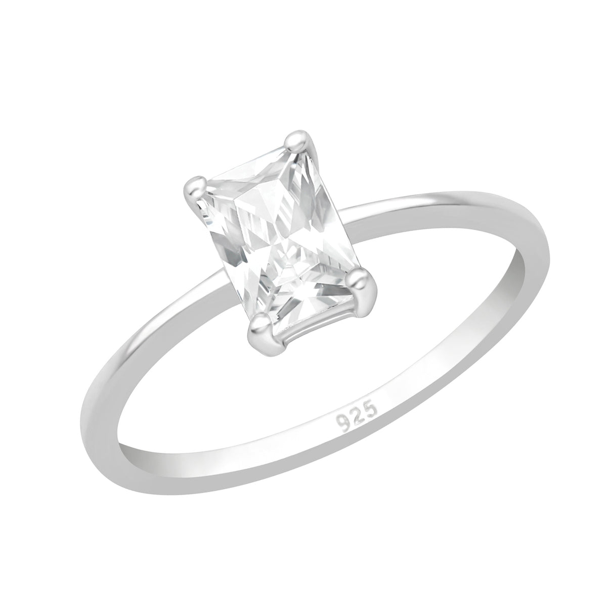 Inel elegant din argint 925 cu piatră zirconia dreptunghiulară – bijuterie minimalistă Maison La Stéphanie, perfectă pentru femei moderne, potrivită pentru cadouri sau purtare zilnică.