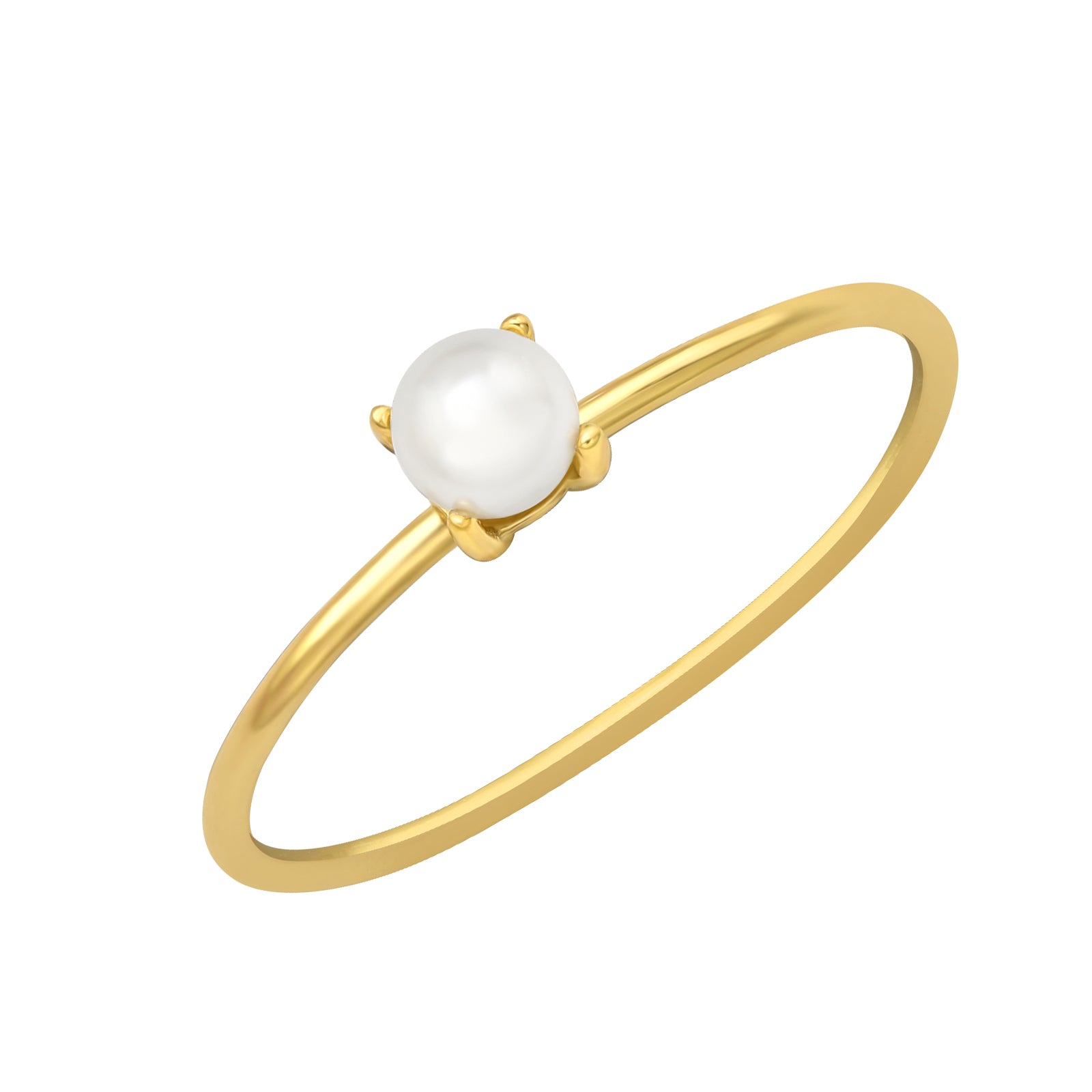 Inel Tiny Pearl din argint 925 placat cu aur 18K – bijuterie fină Maison La Stéphanie, cu perlă delicată, perfectă pentru un look elegant și feminin.