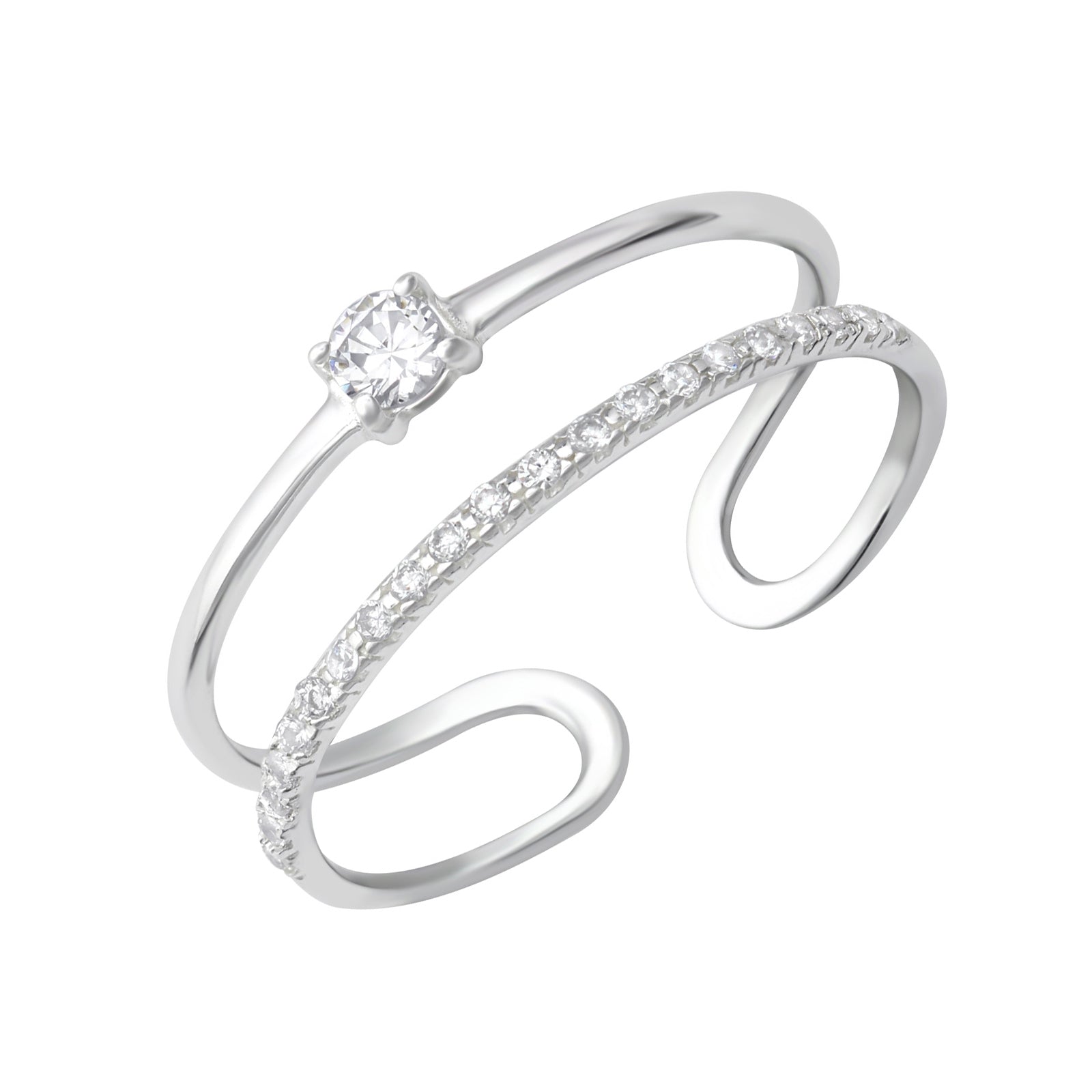 Inel Vittoria din argint 925 cu zirconii – bijuterie reglabilă Maison La Stéphanie, elegantă și delicată, ideală pentru cadouri sau purtare zilnică.