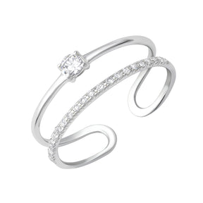 Inel Vittoria din argint 925 cu zirconii – bijuterie reglabilă Maison La Stéphanie, elegantă și delicată, ideală pentru cadouri sau purtare zilnică.