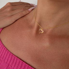 Lanț Heart Pendant din argint 925 placat cu aur 18K – bijuterie rafinată Maison La Stéphanie, simbol al iubirii delicate și al feminității moderne.