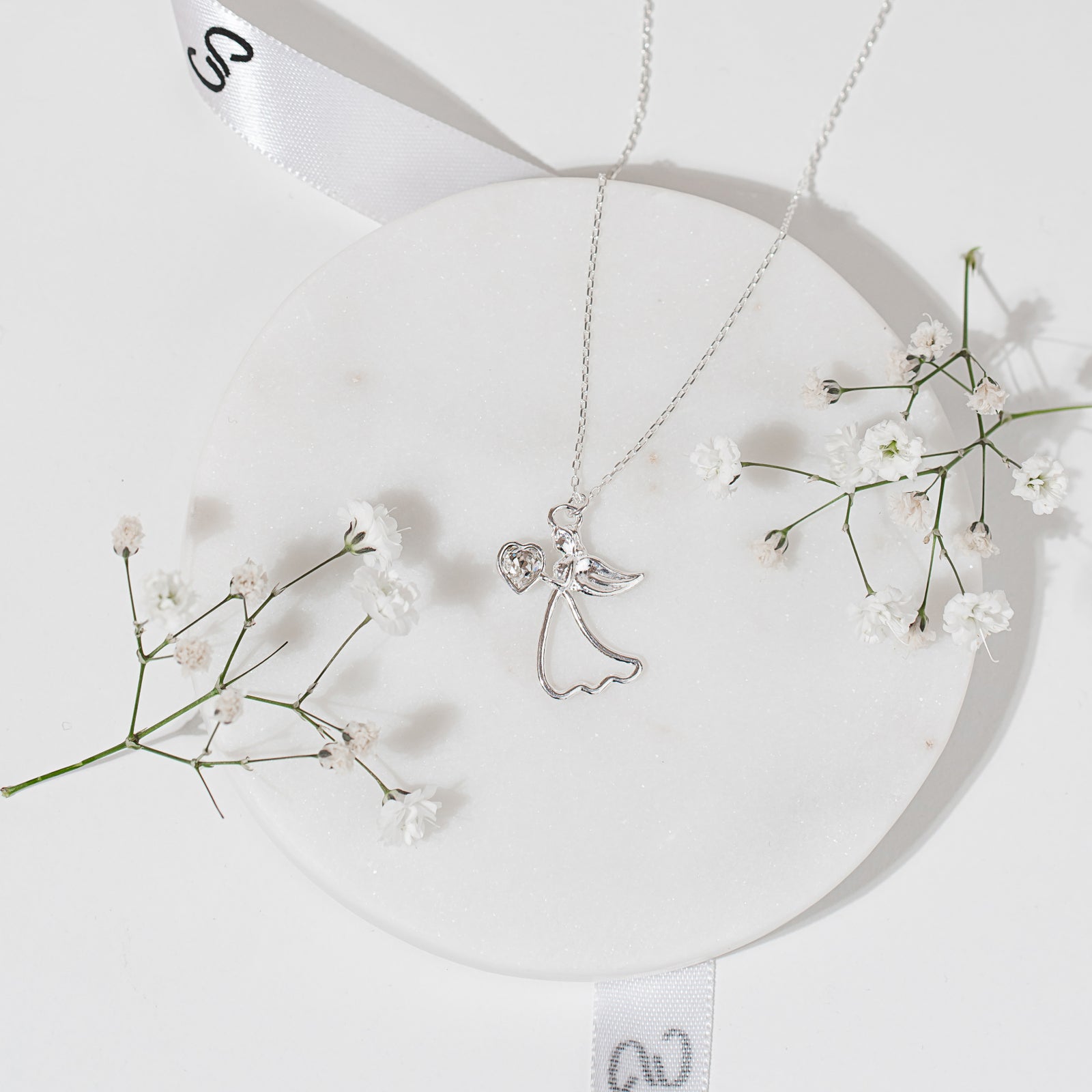 Lanț Înger Protector din argint 925 – bijuterie fină Maison La Stéphanie, cadoul ideal de Crăciun sau botez pentru copii.