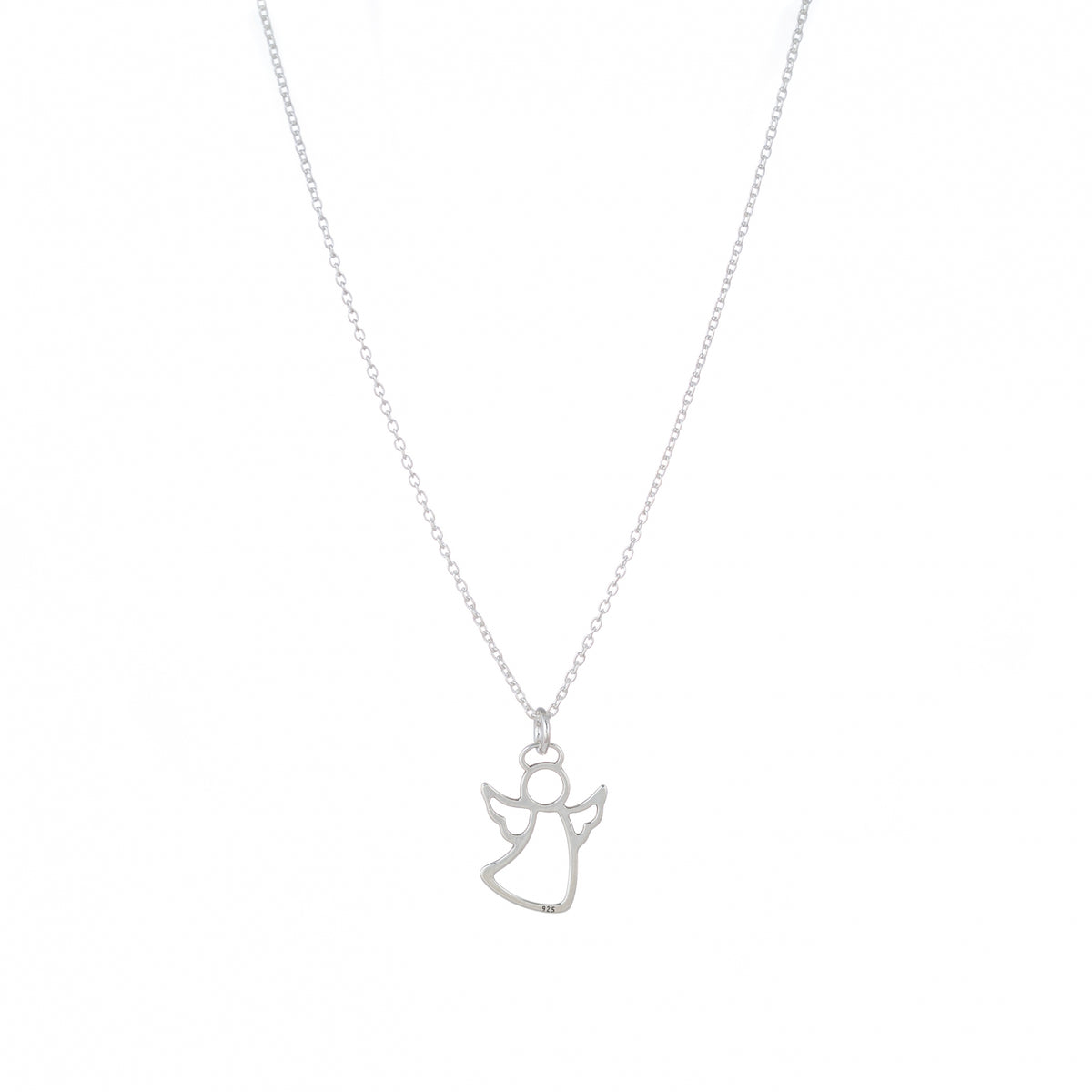 Lantisor argint 925 cu pandantiv inger, bijuterie delicata Maison Stephanie, cadou simbolic.