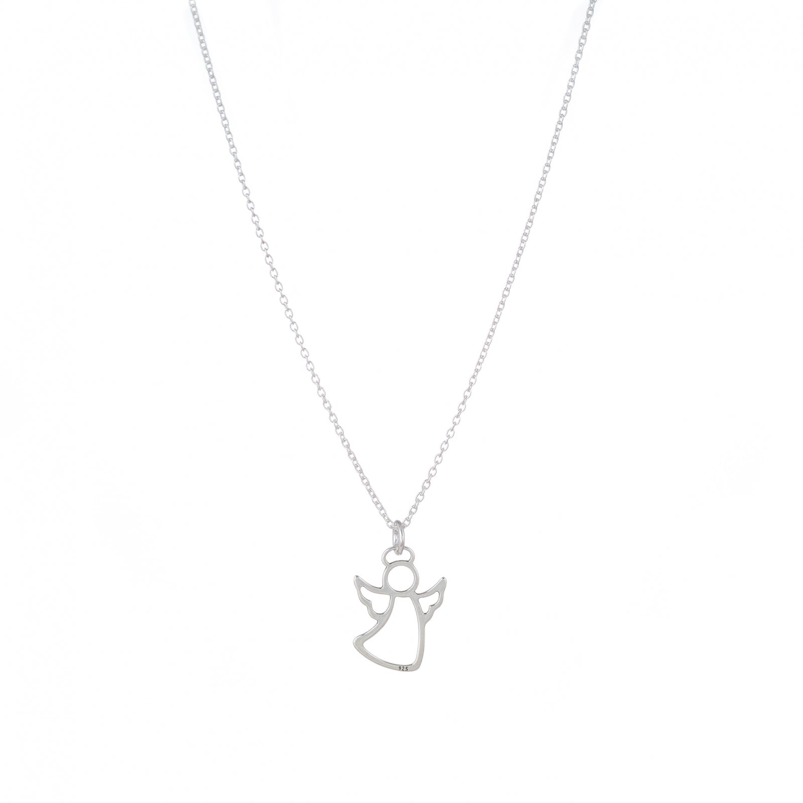 Lantisor argint 925 cu pandantiv inger, bijuterie delicata Maison Stephanie, cadou simbolic.