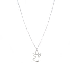 Lantisor argint 925 cu pandantiv inger, bijuterie delicata Maison Stephanie, cadou simbolic.