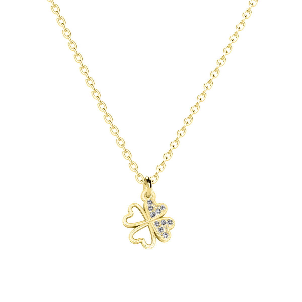 Lanț Trifoi din argint 925 placat cu aur 18K – bijuterie Maison La Stéphanie, simbol al norocului și al feminității. Cadoul ideal pentru 1 și 8 Martie.
