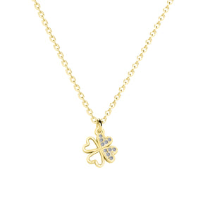 Lanț Trifoi din argint 925 placat cu aur 18K – bijuterie Maison La Stéphanie, simbol al norocului și al feminității. Cadoul ideal pentru 1 și 8 Martie.