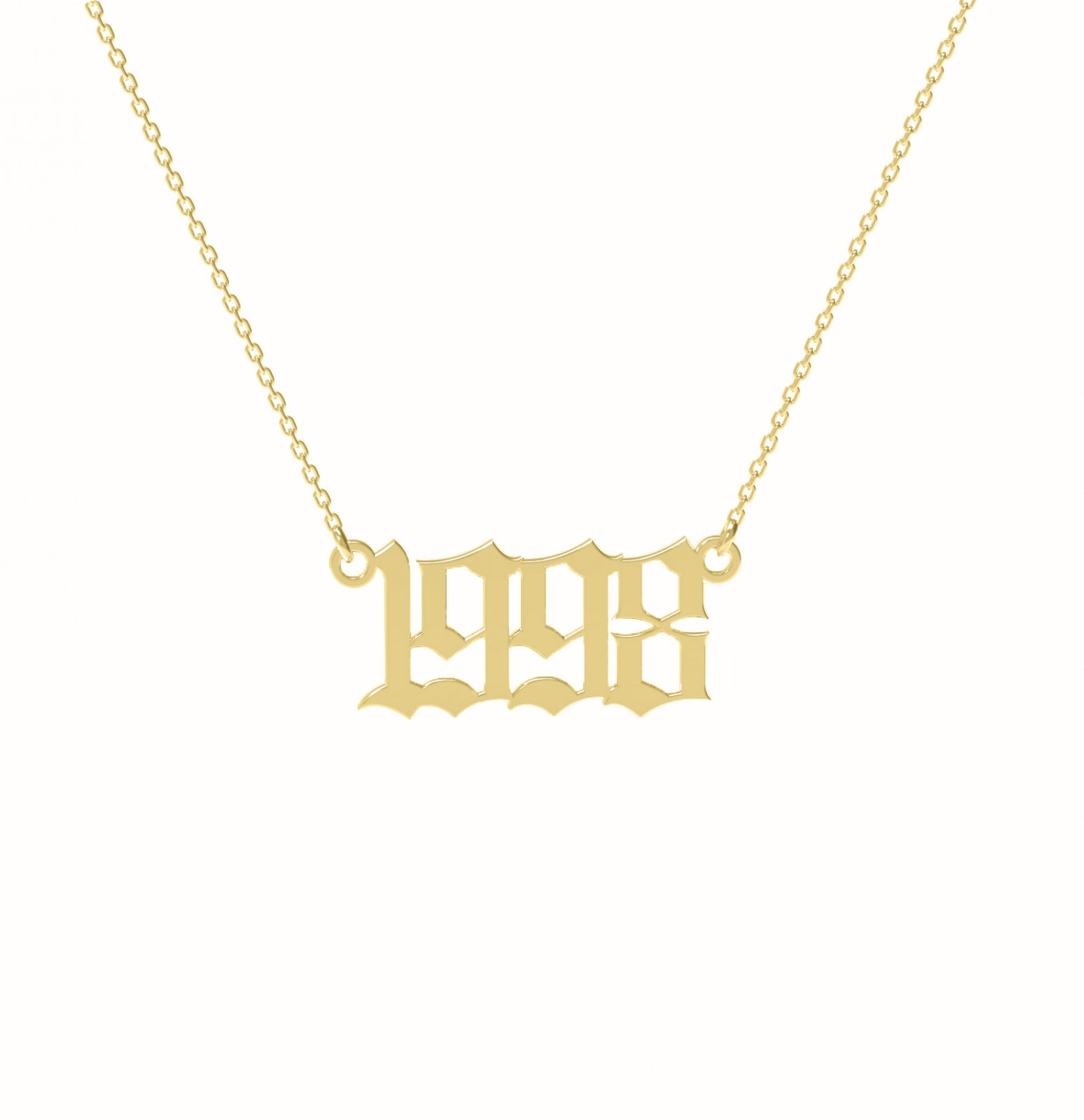 Lănțișor personalizat cu an de naștere din argint 925 placat cu aur 18K, cu design modern în stil Ghetto. Cadoul ideal pentru iubită, iubit sau prieteni – o bijuterie statement Maison La Stéphanie, cu vibe urban-luxury.