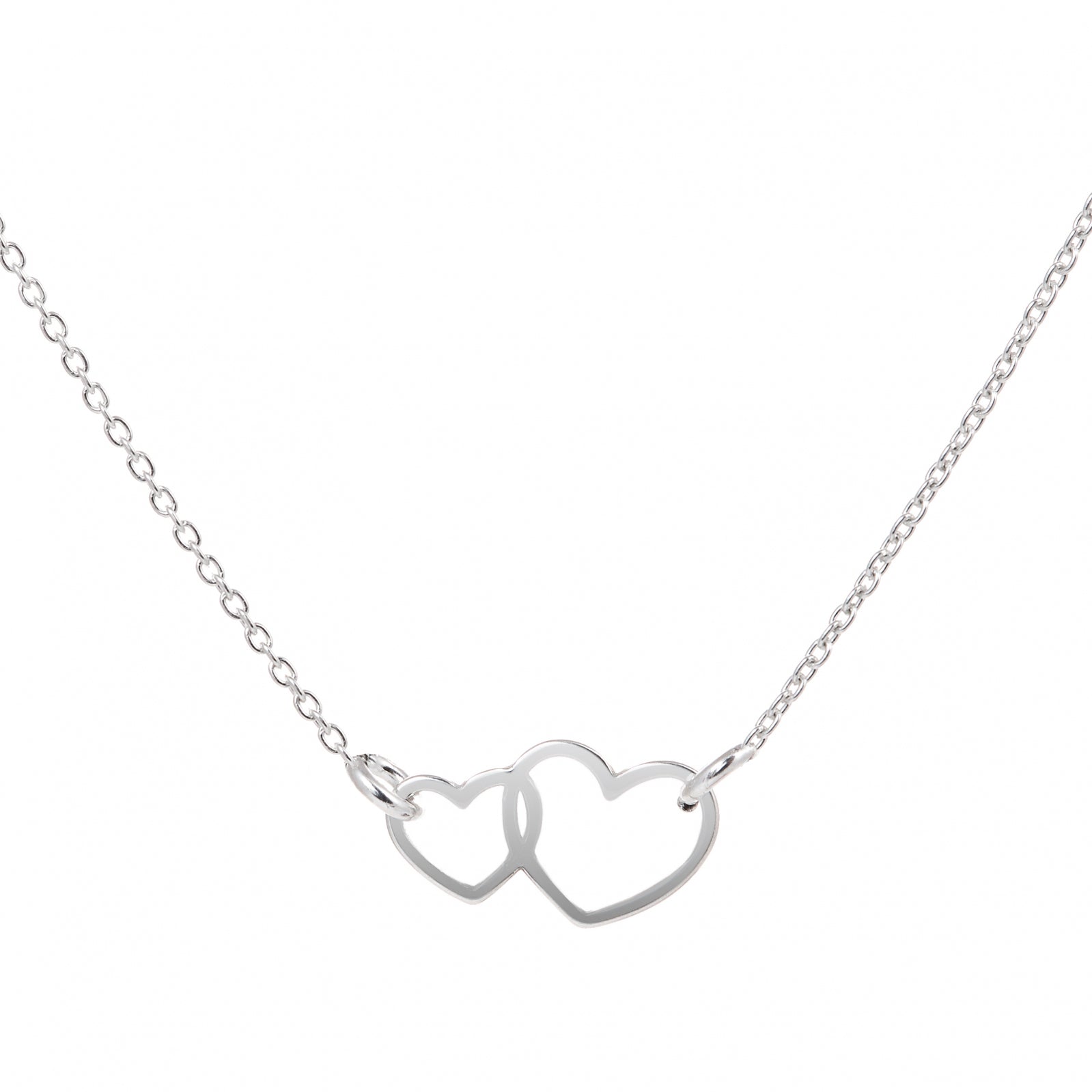 Lantisor din argint 925 cu pandantiv doua inimi unite Maison La Stephanie