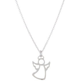Lantisor argint 925 cu pandantiv inger, bijuterie delicata Maison Stephanie, cadou simbolic.