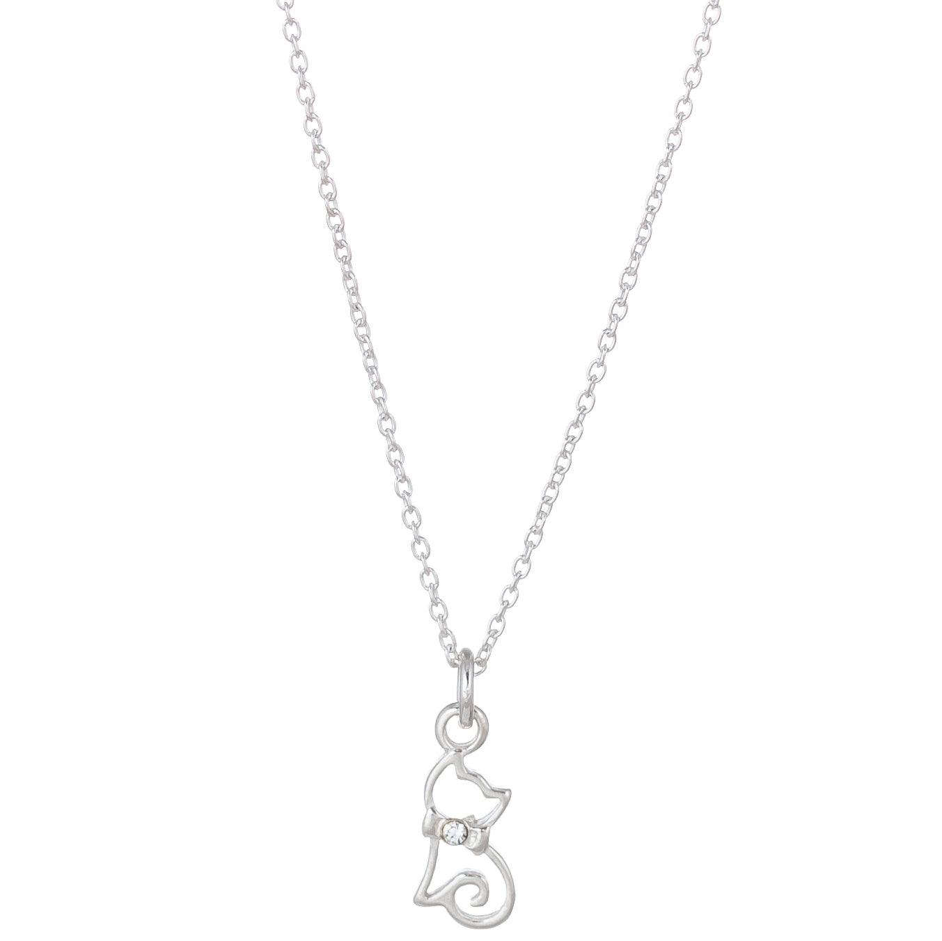 Lantisor din argint 925 cu pandantiv pisica si cristal Swarovski Maison La Stephanie