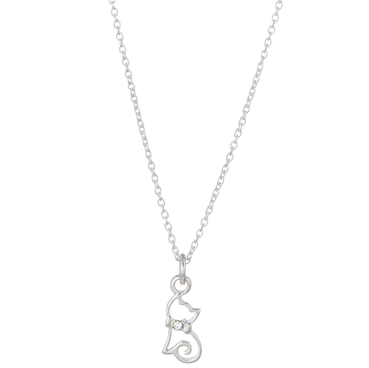 Lantisor din argint 925 cu pandantiv pisica si cristal Swarovski Maison La Stephanie