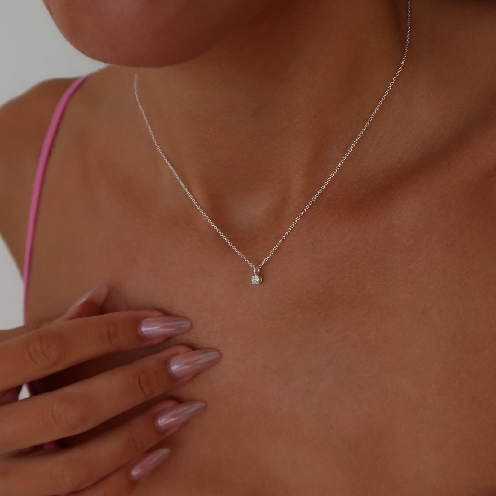 lantisor argint 925 Maison La Stephanie diamond zirconiu cubic elegant minimalist bijuterie cadou femei stralucire rafinata