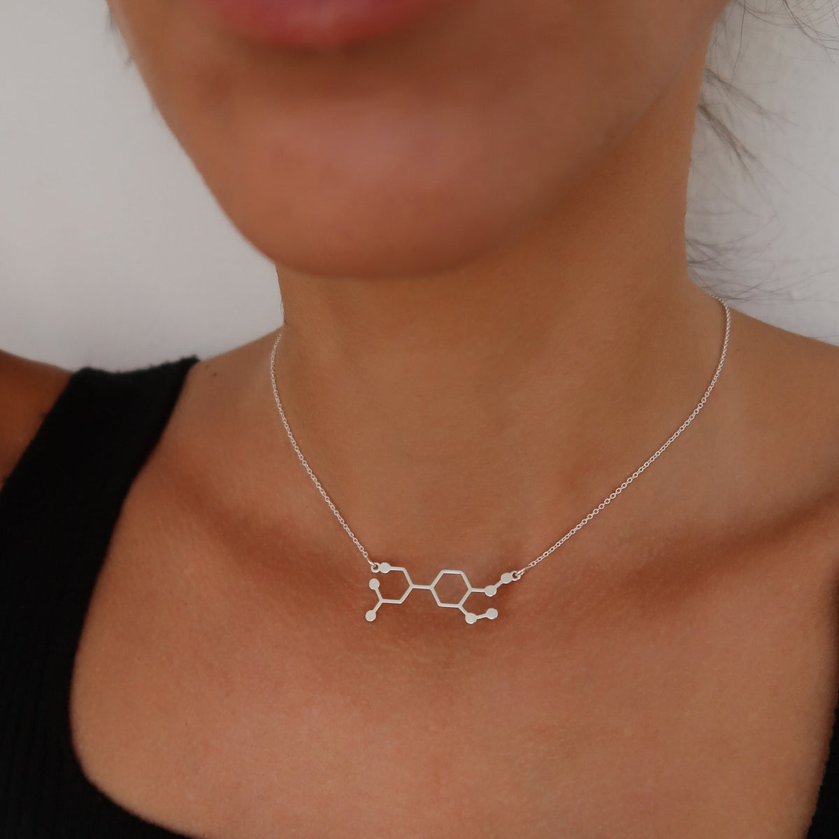 lănțișor argint 925 moleculă adrenalină chimică Maison La Stéphanie