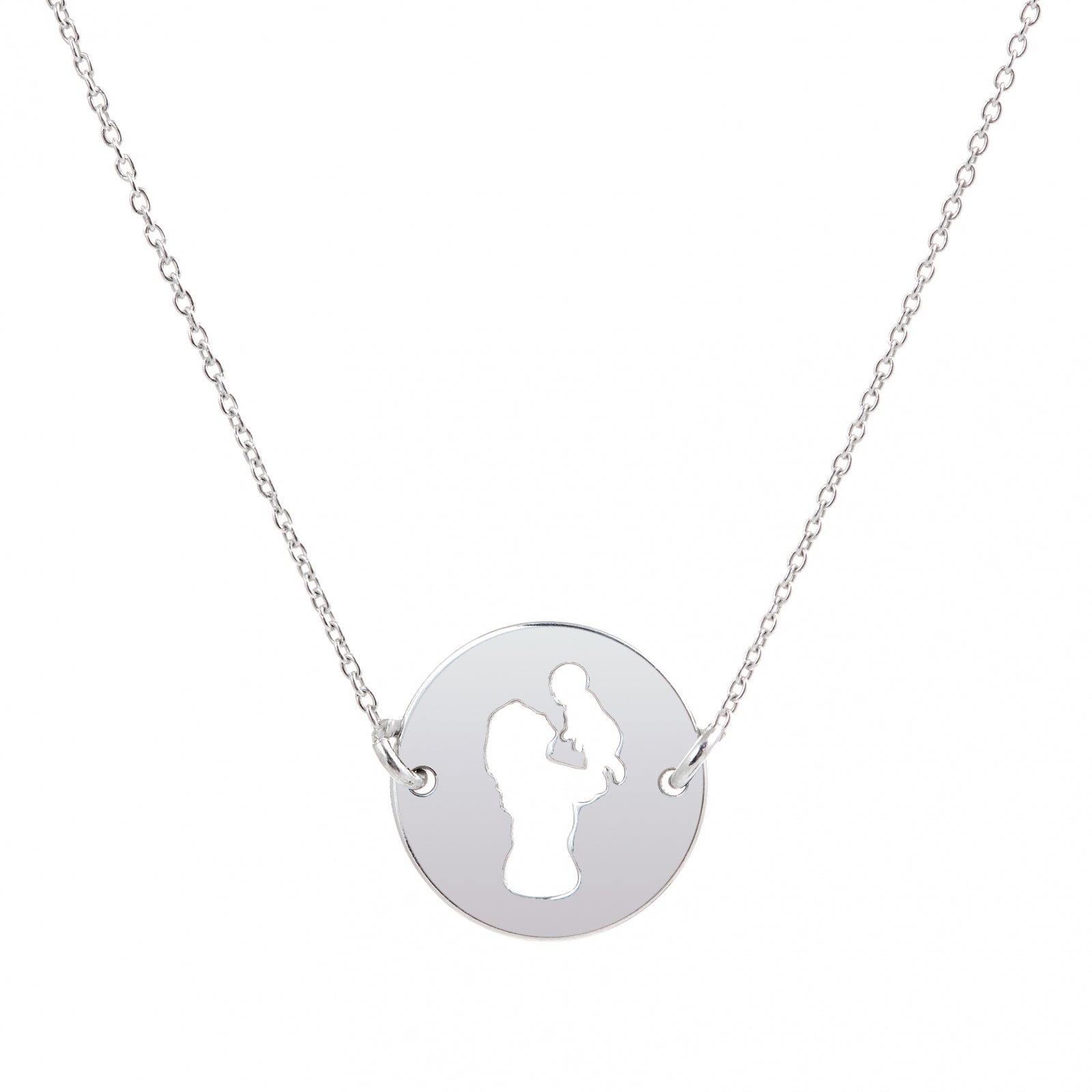 lănțișor argint 925 medalion siluetă mamă și copil Maison La Stéphanie