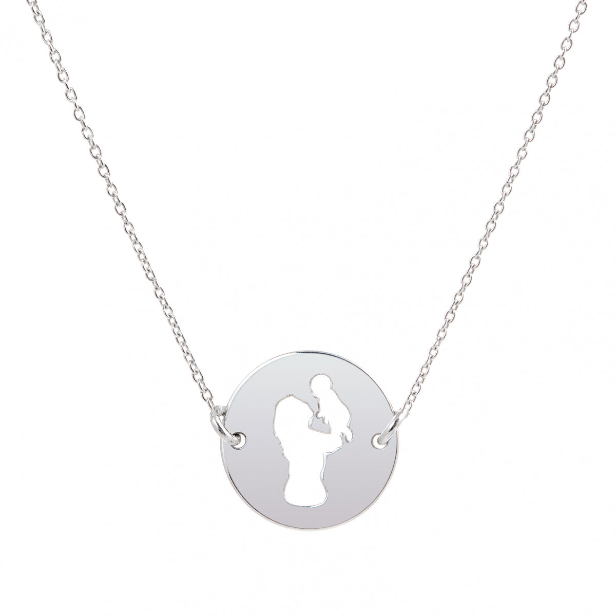 lănțișor argint 925 medalion siluetă mamă și copil Maison La Stéphanie