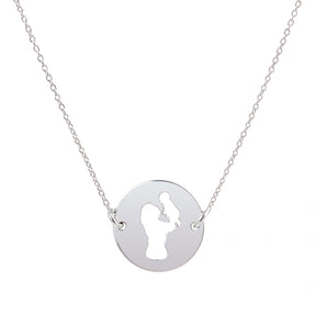lănțișor argint 925 medalion siluetă mamă și copil Maison La Stéphanie