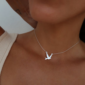 lantisor argint 925 pasare pe lant subtire maison stephanie