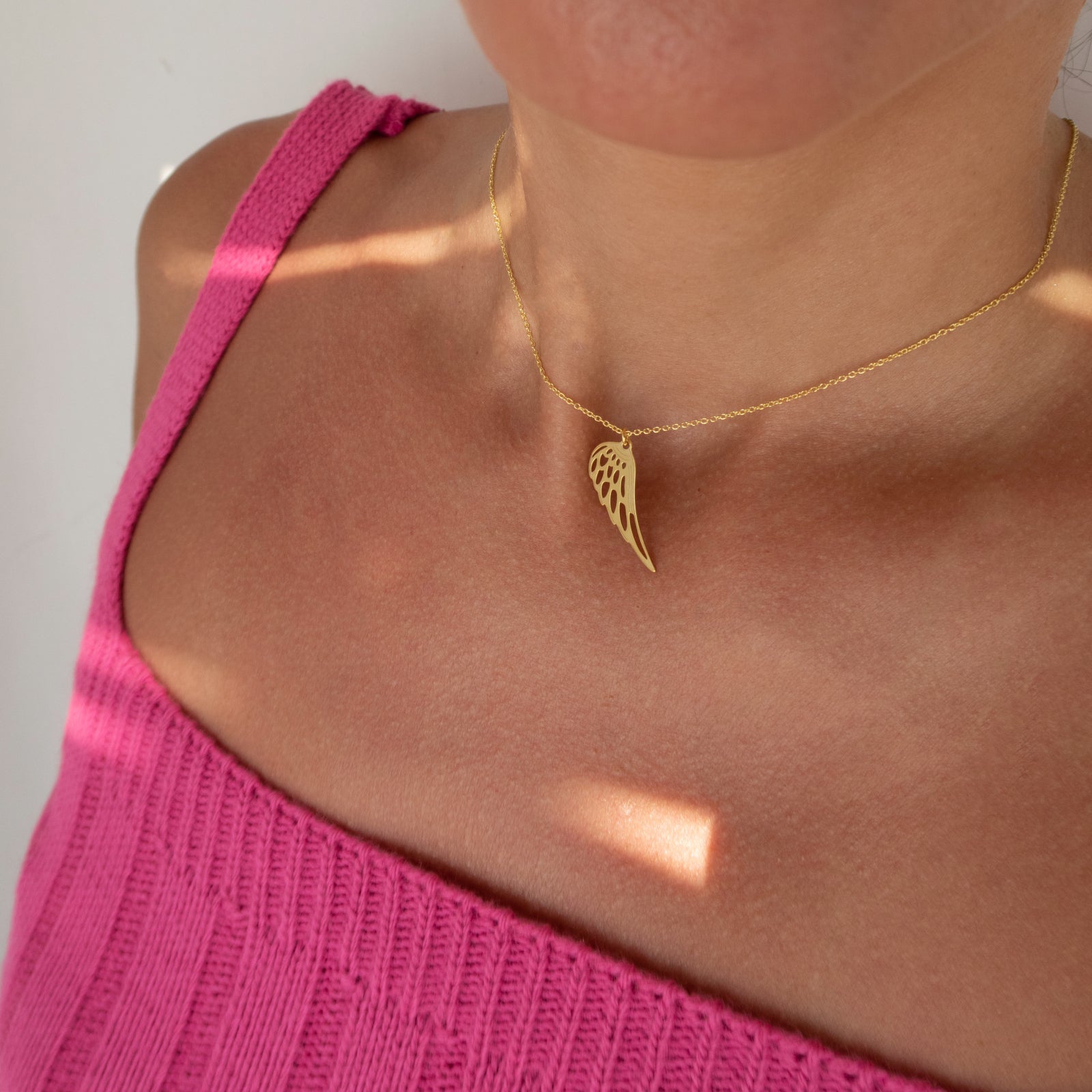 lantisor argint 925 placat cu aur Maison La Stephanie aripa pandantiv simbol libertate protectie eleganta bijuterie cadou femei