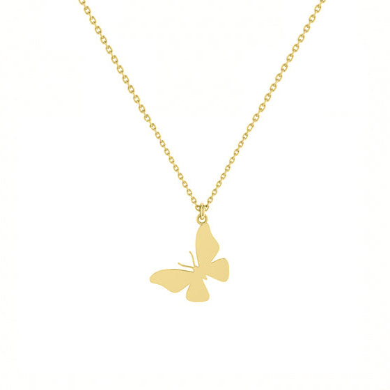 Lănțișor Fluture din argint 925 placat cu aur de 18K – bijuterie fină, elegantă și feminină, simbol al libertății și al transformării. Cadoul ideal pentru femei.