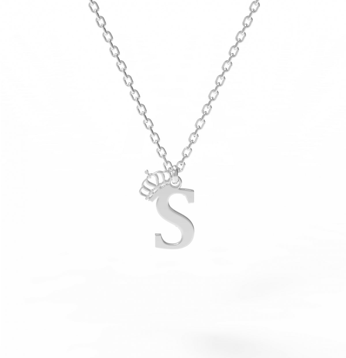 Lănțișor personalizat cu inițială și coroniță din argint 925 – bijuterie elegantă Maison La Stéphanie, cadoul perfect pentru femei sofisticate.