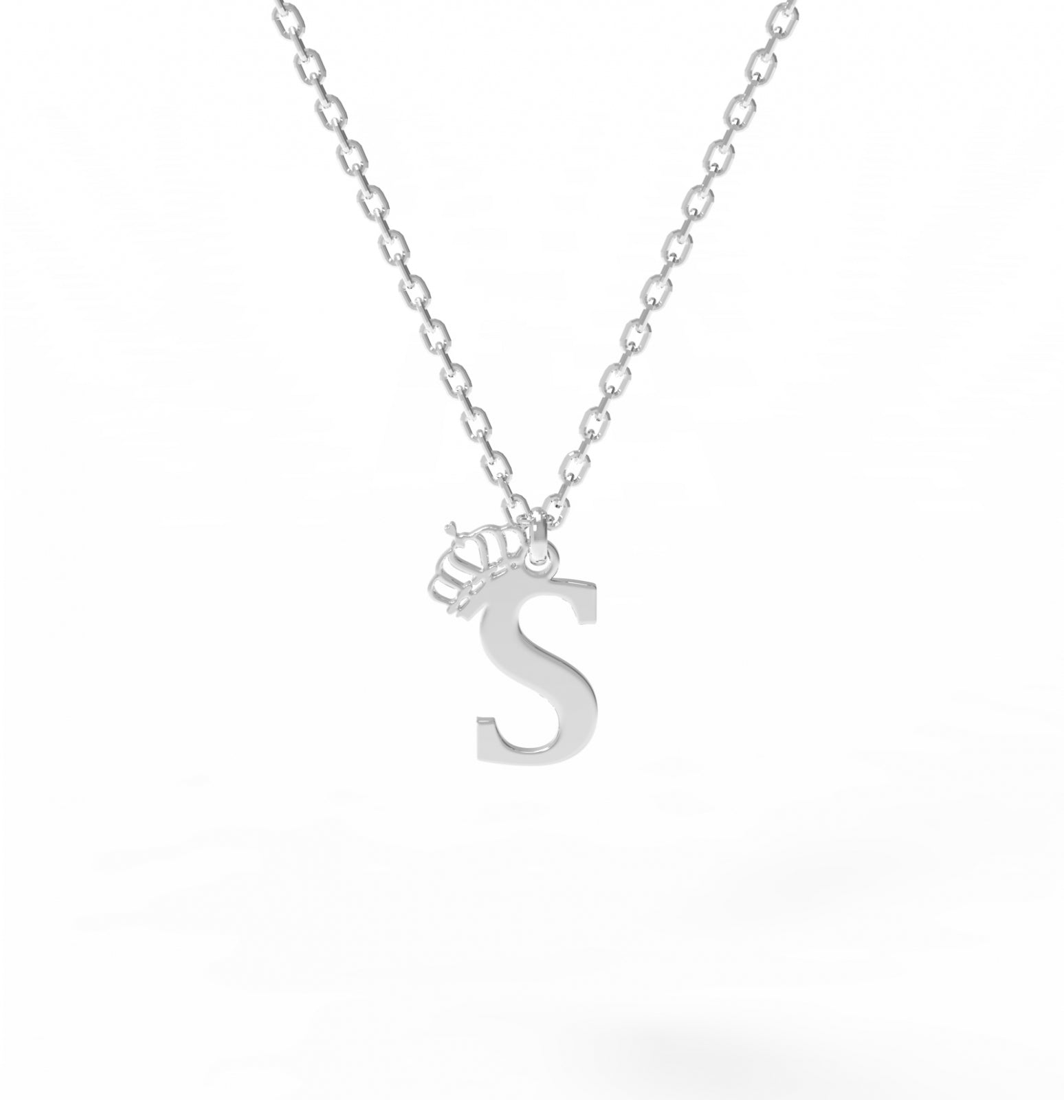 Lănțișor personalizat cu inițială și coroniță din argint 925 – bijuterie elegantă Maison La Stéphanie, cadoul perfect pentru femei sofisticate.