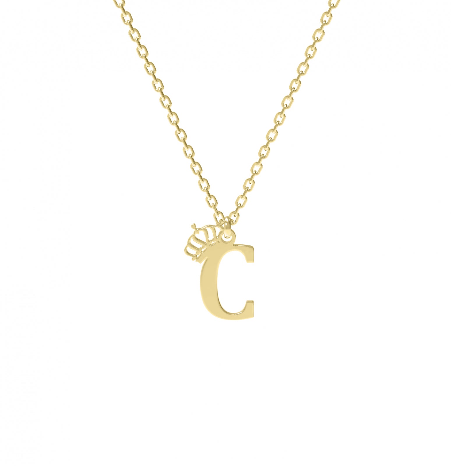 Lănțișor personalizat cu inițială și coroniță din argint 925 placat cu aur 18K – bijuterie elegantă Maison La Stéphanie, cadoul ideal pentru femei rafinate.