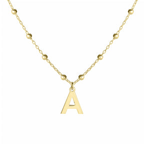 Lănțișor cu inițială din argint 925 placat cu aur 18K, cu biluțe fine – bijuterie elegantă și personalizată, ideală pentru cadouri de Crăciun, 8 Martie sau Valentine’s Day.