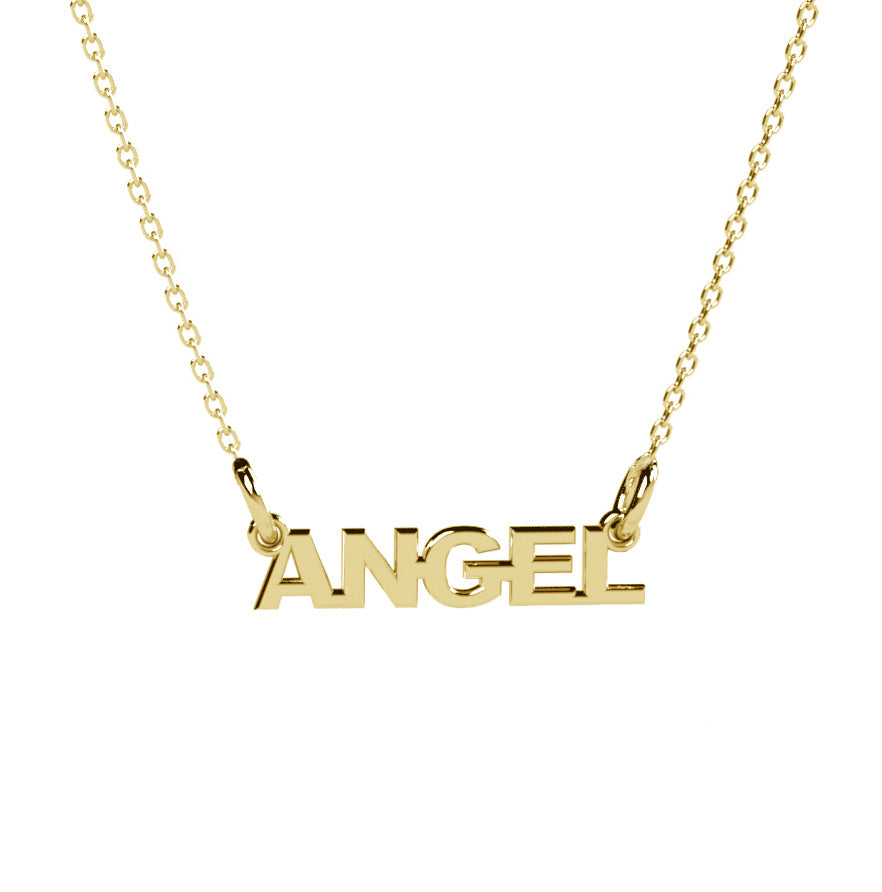 lantisor personalizat nume text arial black font argint 925 placat aur 18k maison la stephanie