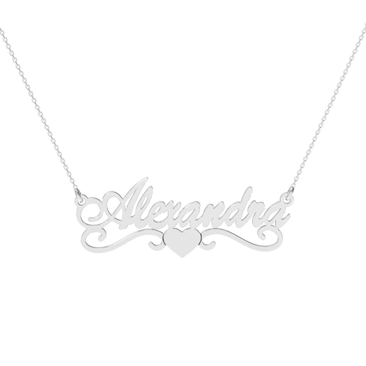 Lănțișor personalizat cu nume și inimioară, realizat din argint 925 autentic – un cadou elegant și sentimental pentru iubită, prietenă sau mamă. Descoperă rafinamentul bijuteriilor personalizate Maison La Stéphanie.