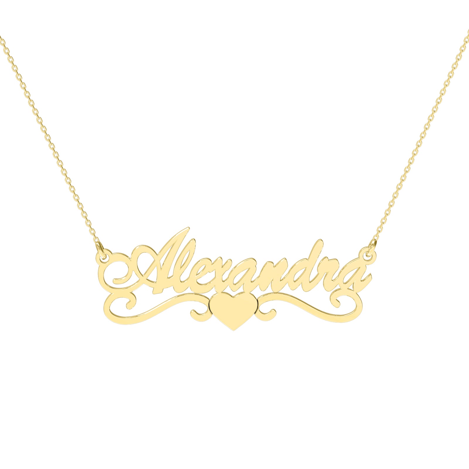 Lănțișor personalizat cu nume și inimioară din argint 925 placat cu aur 18K – bijuterie elegantă Maison La Stéphanie, ideală ca dar de ziua iubitei, de aniversare sau pentru mama. Un cadou rafinat, plin de emoție.