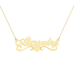 Lănțișor personalizat cu nume și inimioară din argint 925 placat cu aur 18K – bijuterie elegantă Maison La Stéphanie, ideală ca dar de ziua iubitei, de aniversare sau pentru mama. Un cadou rafinat, plin de emoție.