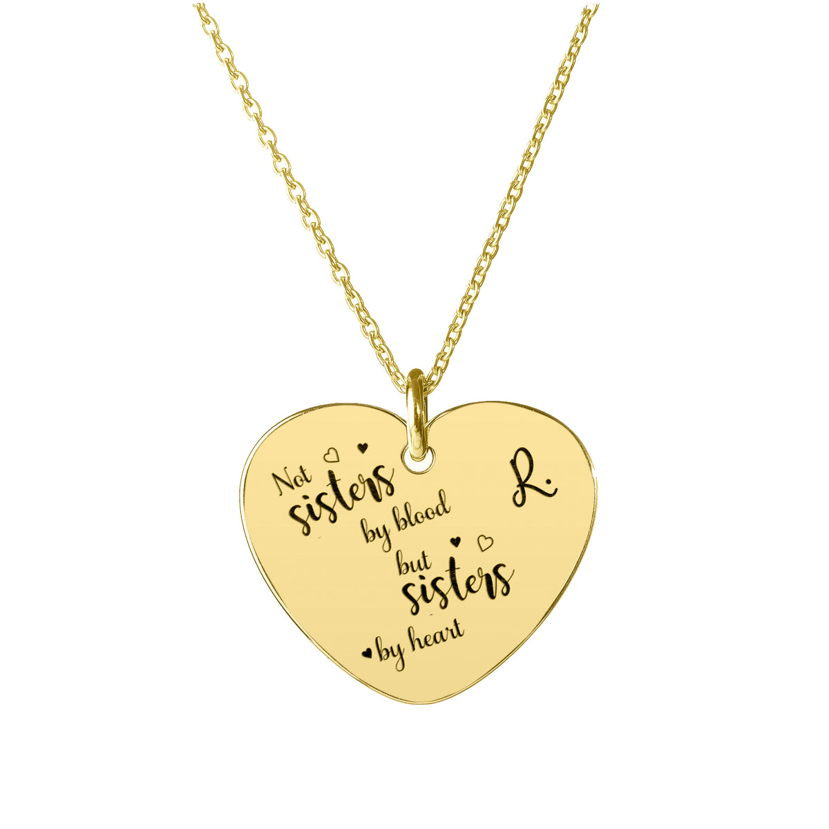 LANTISOR PERSONALIZAT HEART 20 MM, ARGINT 925 -placat cu aur