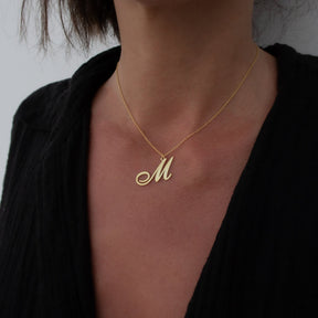 lantisor personalizat initiala argint 925 placat aur 18k maison la stephanie