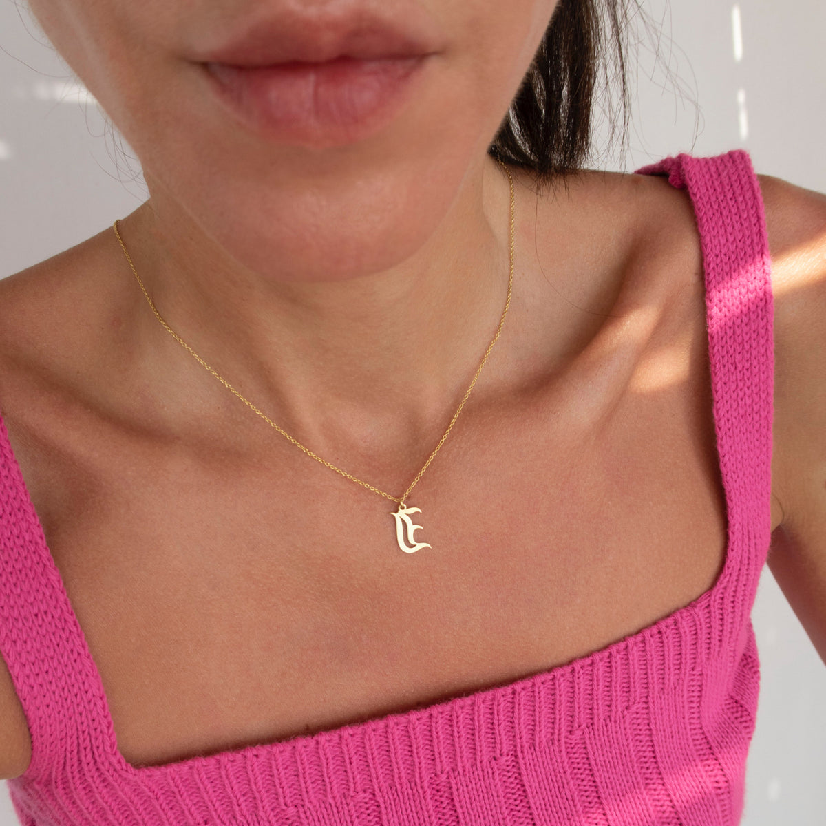 lantisor initiala ghetto vintage argint 925 placat aur 18k maison la stephanie