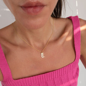 lantisor initiala ghetto vintage argint 925 placat aur 18k maison la stephanie