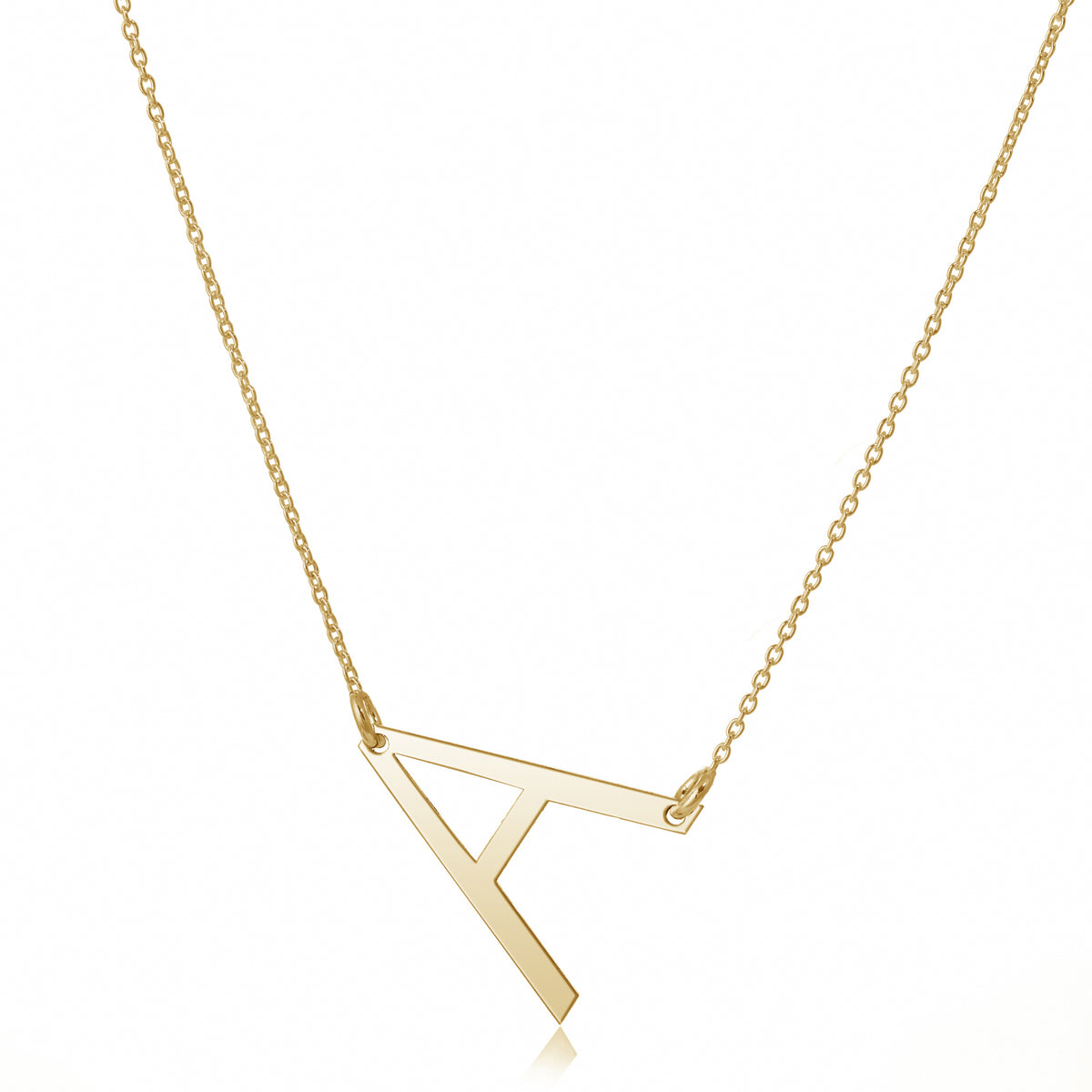 lantisor personalizat litera mare argint 925 placat aur 18k maison la stephanie