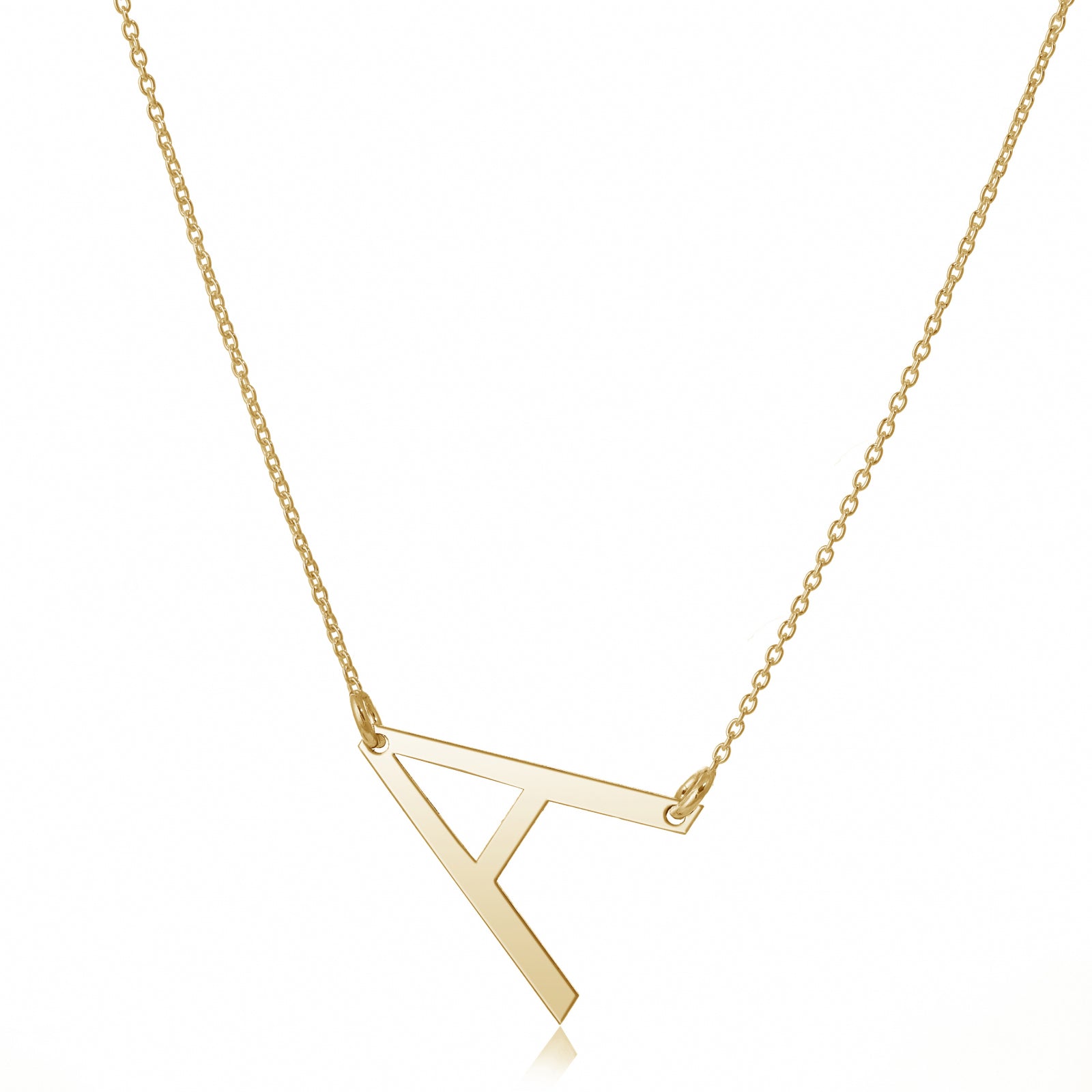 lantisor personalizat litera mare argint 925 placat aur 18k maison la stephanie