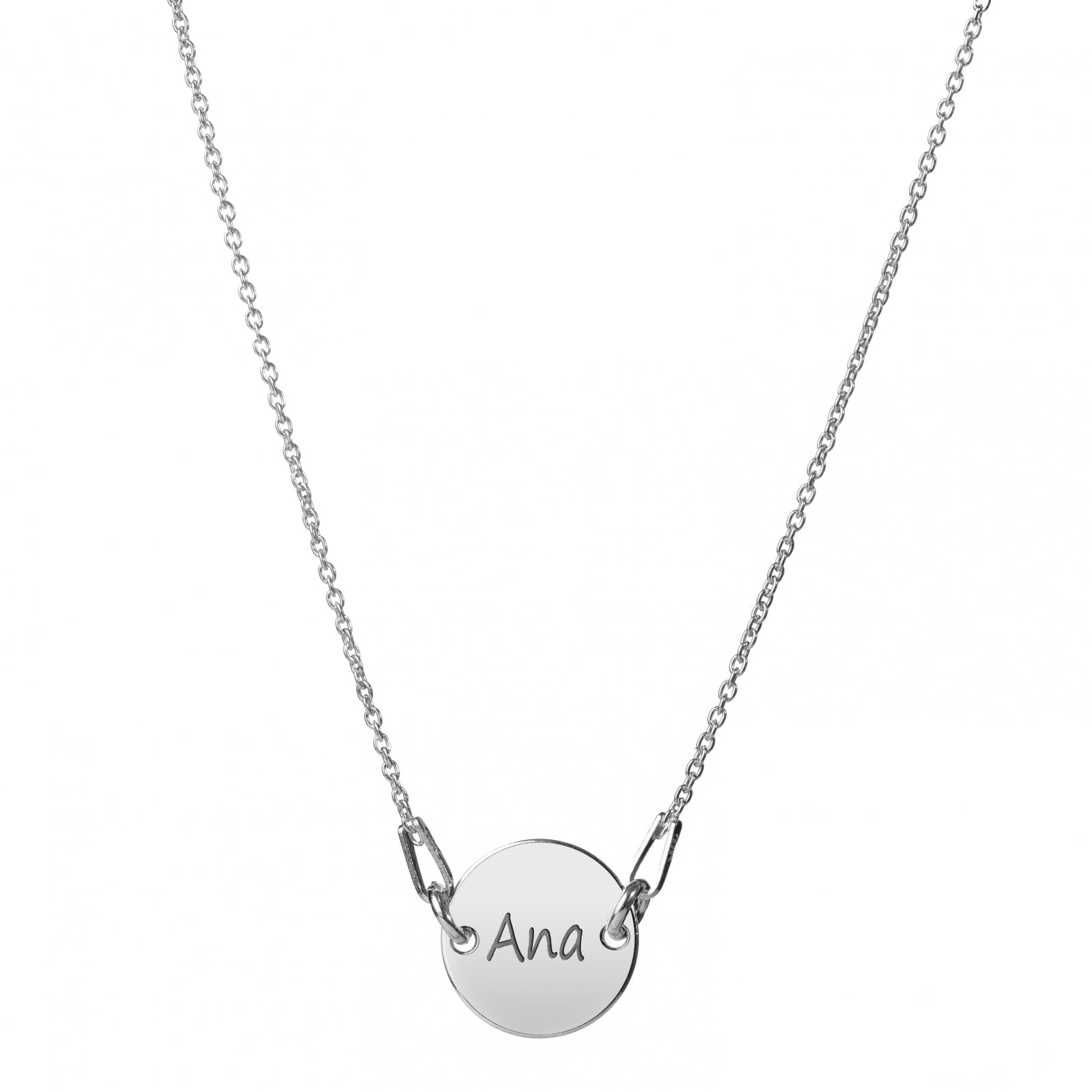 lantisor personalizat medalion rotund 12 mm argint 925 gravura cruce maison stephanie