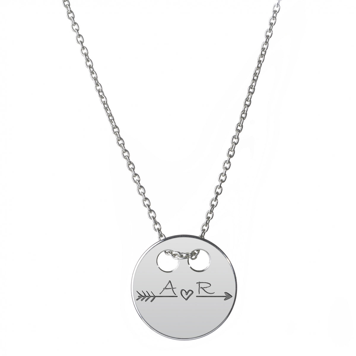 lantisor personalizat argint 925 medalion rotund 14 mm gravat maison stephanie